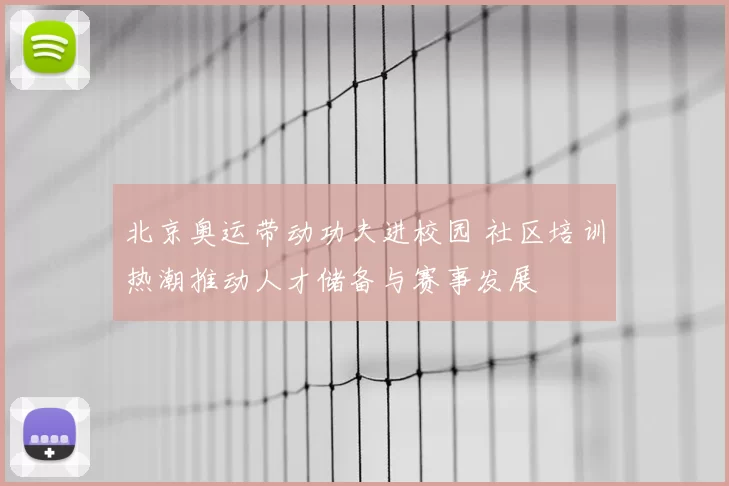 北京奥运带动功夫进校园 社区培训热潮推动人才储备与赛事发展